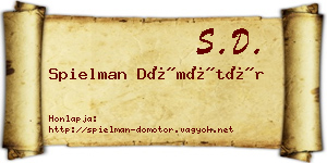Spielman Dömötör névjegykártya